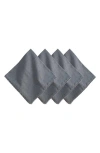 Juliska Berry Trim Blush Napkin, Set Of 4 In Flint Grey