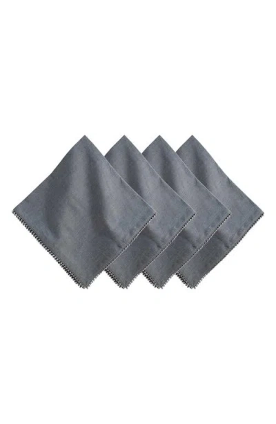JULISKA JULISKA BERRY TRIM SET OF 4 COTTON & LINEN NAPKINS