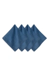 Juliska Berry Trim Blush Napkin, Set Of 4 In Navy