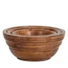 Juliska Bilbao Wood 3 Piece Nesting Bowls In Brown