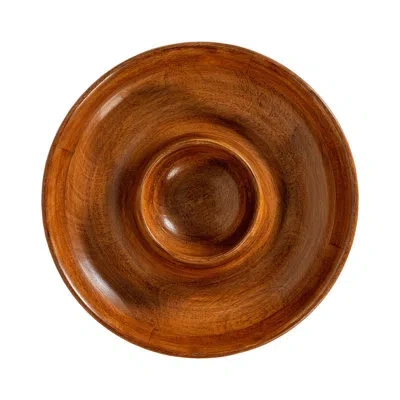 Juliska Bilbao Wood Chips And Dip Platter In Brown