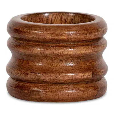 Juliska Bilbao Wood Napkin Ring In Brown