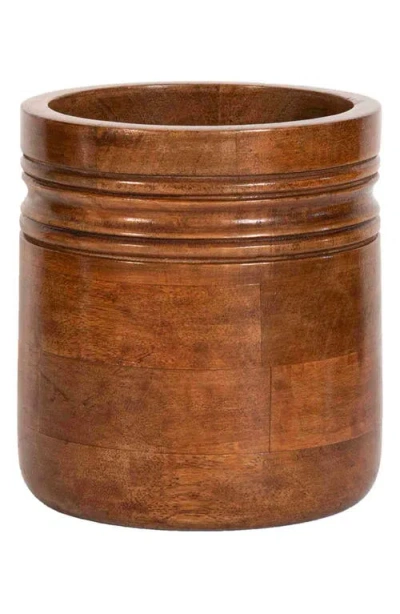 Juliska Bilbao Wood Utensile Crock In Brown