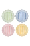 Juliska Cabana Stripe Melamine Assorted Dinner Plates, Set Of 4 In Multi