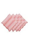 Juliska Cabana Set Of 4 Napkins In Coral