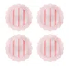 Juliska Cabana Stripe Melamine Dessert/salad Plates, Set Of 4 In Coral