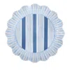 Juliska Cabana Stripe Melamine Dessert/salad Plate, Set Of 4 In Ocean