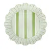 Juliska Cabana Stripe Melamine Dessert/salad Plates, Set Of 4 In Seagrass