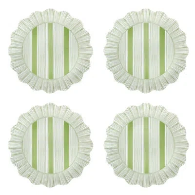 Juliska Cabana Stripe Melamine Dessert/salad Plates In Seagrass