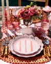 Juliska Cabana Stripe Melamine Dessert/salad Plates, Set Of 4 In Coral