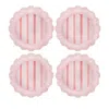 Juliska Cabana Stripe Melamine Dinner Plates, Set Of 4 In Coral