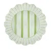 Juliska Cabana Stripe Melamine Dinner Plate, Set Of 4 In Seagrass G