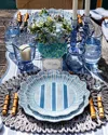 Juliska Cabana Set Of 4 Melamine Dinner Plates In Ocean