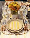 Juliska Cabana Stripe Melamine Dessert/salad Plate, Set Of 4 In Sunshine