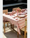Juliska Cabana Stripe 60 X 120 Tablecloth In Coral