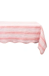 Juliska Cabana Stripe 60 X 120 Tablecloth In Coral