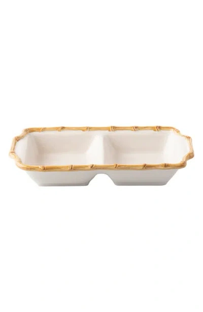 Juliska Ceramic 2-section Server In Bamboo Natural