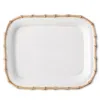 Juliska Bamboo Ceramic Rectangular Platter In Natural