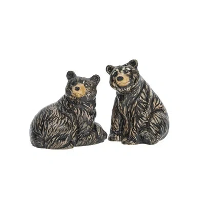 Juliska Clever Creatures Black Bear Salt And Pepper Shakers Set
