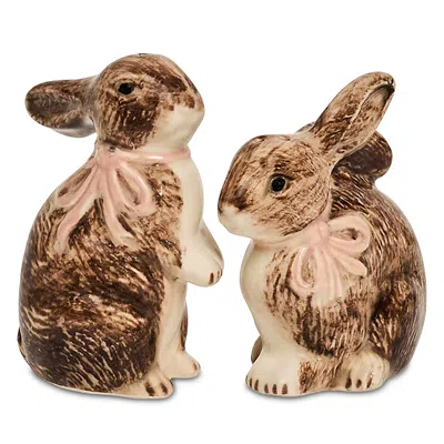 Juliska Clever Creatures Bunny Salt And Pepper Set In Brown