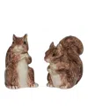 Juliska Clever Creatures Squirrel Salt And Pepper Set Of 2 In Walnut