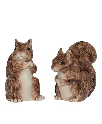 Juliska Clever Creatures Squirrel Salt And Pepper Set Of 2 In Brown