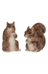 Juliska Clever Creatures Squirrel Salt And Pepper Set Of 2 In Walnut