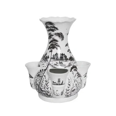 Juliska Country Estate 11.5" Tulipiere Vase- Flint Gray In Gray,white