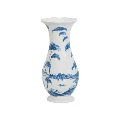 Juliska Country Estate Handmade 9" Ceramic Table Vase In Delft Blue,white