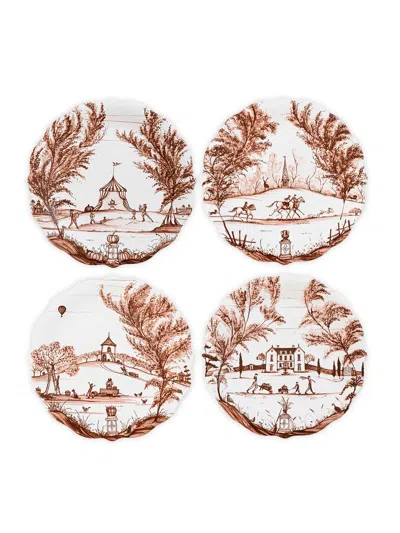 Juliska Country Estate Harvest 4-piece Party Plates Set In Brown