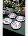 Juliska Country Estate Delft Blue Party Plates, 4-piece Set In Flint