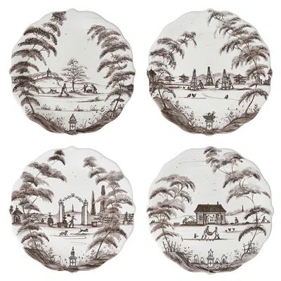 Juliska Country Estate Party Plates Assorted In Flint Grey