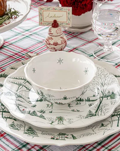 Juliska Country Estate Winter Frolic 16-piece Dinnerware Set In Green