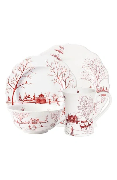Juliska Country Estate Winter Frolic 4-piece Dinnerware Set In Red