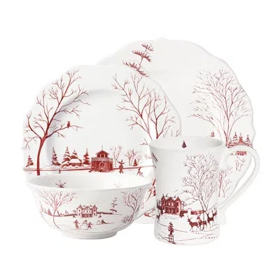 Juliska Country Estate Winter Frolic 4 - Piece Place Setting In Ruby