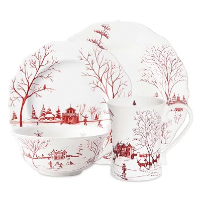 Juliska Country Estate Winter Frolic 4-piece Place Setting In Red