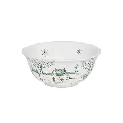 Juliska Country Estate Winter Frolic Cereal/ice Cream Bowl - Evergreen In White;green