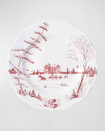 Juliska Country Estate Winter Frolic Dinner Plate In Ruby