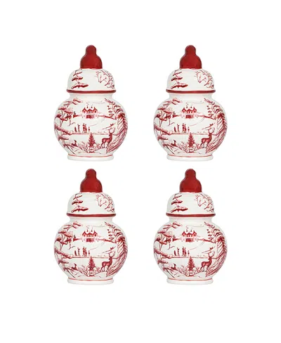JULISKA COUNTRY ESTATE WINTER FROLIC GINGER JAR PLACE CARD HOLDER SET OF 4