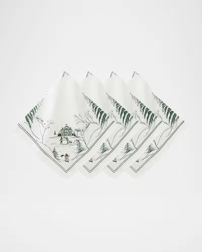 Juliska Country Estate Winter Frolic Napkins, Ruby - Set Of 4 In Evergreen