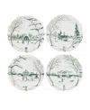 Juliska Country Estate Winter Frolic Party Plate Assorted Set/4 In Evergreen