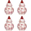 Juliska Country Estate Winter Frolic Ruby Ginger Jar Place Card Holder, Set Of 4 In Ruby