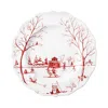 Juliska Country Estate Winter Frolic Ruby The Claus Christmas Day Dessert Salad Plate In Ruby