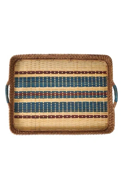 Juliska Danish Stripe Wicker Tray In Brown