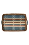 Juliska Danish Stripe Wicker Tray In Blue
