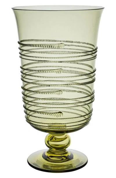 Juliska Ella 11 Inch Glass Hurricane In Green