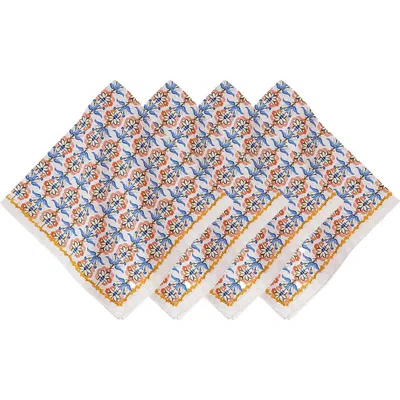 Juliska Emilie Set Of 4 Cotton Napkins In Multi