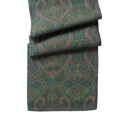 Juliska Evergreen Paisley Table Runner, 90 X 18 In Green