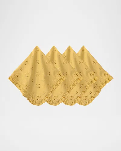Juliska Eyelet Napkin, Set Of 4 In Sunflower Yellow