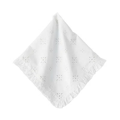 Juliska Eyelet Ruffled Napkin In White